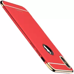 Husa IPAKY Glamour Fashion Look 3 in 1 Hybrid cu Insertie Aurie - Iphone X Red 