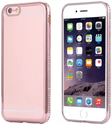 Husa MyStyle electroplating Rose-Gold cu diamante pentru Apple Iphone 7 