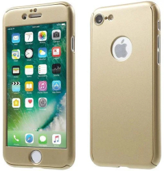 Husa pentru Apple iPhone 8 Plus Auriu acoperire completa 360 grade cu folie de protectie gratis 