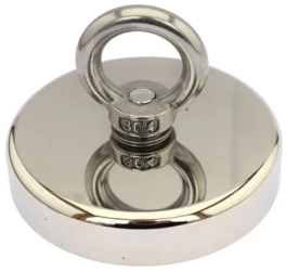 Magnet neodim oala D90 mm carlig inelar Magnet fishing 320 Kg forta 