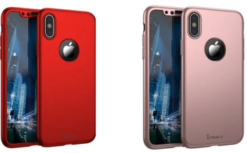 Pachet 2 Huse IPAKY iPhone X - Decupata - Cu Folie Sticla Protectie Ecran 
