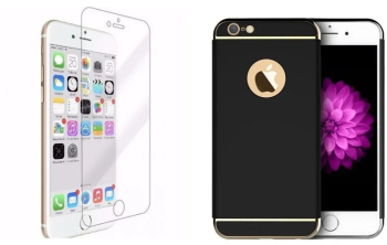 Pachet husa Apple iPhone 6 Plus/6S Plus MyStyle Elegance Luxury 3in1 Black folie de sticla gratis 