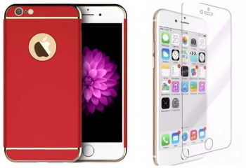 Pachet husa Apple iPhone 7 Plus MyStyle Elegance Luxury 3in1 Red folie de sticla gratis 