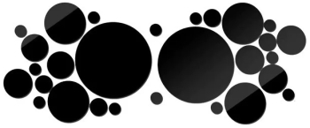 Set 30 Oglinzi decorative din Sticla Acrilica pentru design interior model rotund Negru 