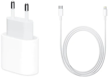 Set Incarcator Fast Charge 20W si Cablu de Date Fast Charge 1M Type-C-Lightning quandes Compatibil cu Apple 
