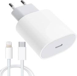 Set Incarcator Fast Charger 20W si cablu de date Fast Charge Type-C-Lightning Compatibil cu Apple iPhone 14 / 
