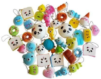 Set jucarii Squishy Mix tip breloc 12 buc diferite 