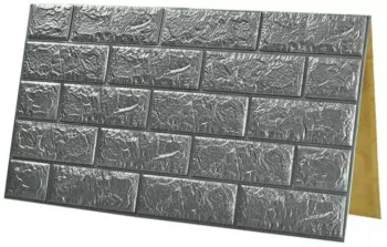Tapet 3D Silver design perete modern din caramida in relief Autoadeziv 77x70 cm 