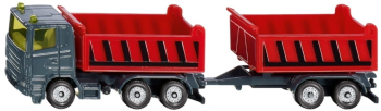 Jucarie Metalica Camion Basculanta Scania cu Remorca Siku 1685 