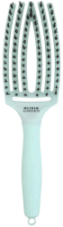 Perie cu ventilatie din par natural si tepi ionizati Olivia Garden Finger Combo Frizzy Mint 