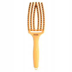 Perie cu ventilatie din par natural si tepi ionizati Olivia Garden Finger Combo Juice Orange 