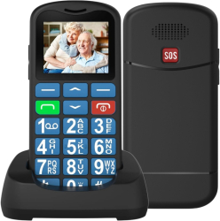 Telefon Mobil Seniori cu Taste Mari CZAY® Meniu in Limba Romana Autonomie 7 Zile Volum Puternic Reglabil Buton SOS 2G Dual Sim Ec