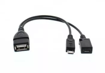 Cablu adaptor OTG USB mama - micro USB tata date/alimentare mama Well 