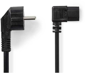 Cablu de alimentare Schuko tata cotit - IEC- 320-C13 cotit 10m 3x1mm2 cupru negru Nedis CEGL10020BK100 