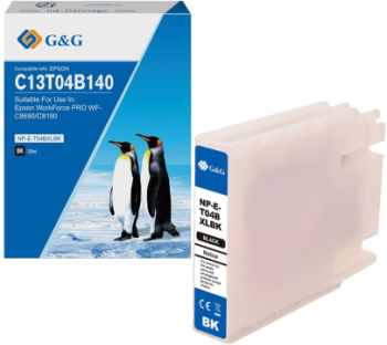 Cartus Premium G&G 5.8K Epson T04B1 Black C13T04B140 pentru WorkForce Pro WF C8190 C8190D3TWC C8190DTW C8190DTWC C8190DW C8610 