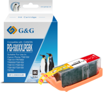 Cartus Premium G&G Canon PGI-580XXL PGBK Pigment Black 1970C001 PGI580XXLPGBK pentru PIXMA TR7550 TR8550 TS6150 TS6151 TS6250 TS6251 