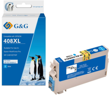 Cartus Premium G&G Epson 408L Cyan C13T09K24010 pentru WorkForce Pro WF C4310DW C4810DTWF 