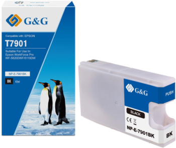 Cartus Premium G&G Epson 79XL Black C13T79014010 pentru WorkForce Pro WF 4630DWF 4640DTWF 5110DW 5190DW 5620DWF 5690DWF 