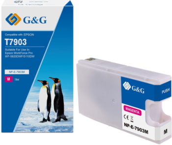 Cartus Premium G&G Epson 79XL Magenta C13T79034010 pentru WorkForce Pro WF 4630DWF 4640DTWF 5110DW 5190DW 5620DWF 5690DWF 
