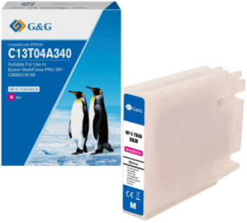 Cartus Premium G&G Epson T04A3 Magenta C13T04A340 pentru WorkForce Pro WF C8190 C8190D3TWC C8190DTW C8190DTWC C8190DW C8690 C8690D3TWFC 