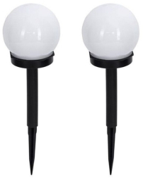 Set 2 Lampi Solare LED Flippy Forma Sferica Tip Glob Diametru 10 cm Alb Rece 