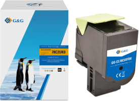 Toner Premium G&G 10.5K Lexmark 78C2UK0 Black Return Program pentru CS521dn CS622de CX622ade CX625ade CX625adhe 