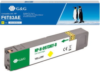 Cartus Premium G&G 100 new 7K HP 973X Yellow F6T83AE HP973X pentru PageWide Pro 452dw 452dwt MFP 477dw 477dwt P57750dw 