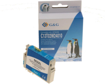 Cartus Premium G&G Epson 502XL Cyan C13T02W24010 pentru WorkForce WF 2860DWF 2865DWF Expression Home XP 5100 5105 