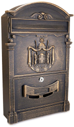 Cutie postala aluminiu bronz antic 25.5x9x41  cm 