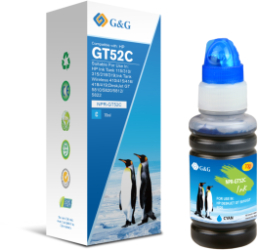 Flacon cerneala Premium G&G HP GT52 Cyan M0H54AE HPGT52C pentru Ink Tank 115 315 319 All in One Wireless 415 419 Smart 500 510 516 519 