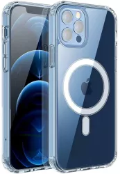 Husa protectie Flippy pentru iPhone 14 Mag Safe 2 in 1 incarcare si magnet Silicon si Acril Transparenta 