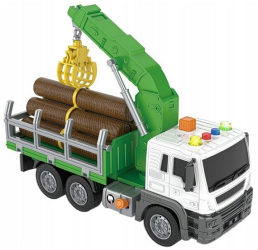Jucarie camion cu busteni sunete si lumini 26 cm 