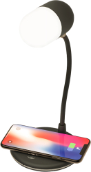 Lampa LED 3 in 1 pentru Birou Incarcare Wireless 15W Difuzor Bluetooth 5.0 Control Tactil cu Reglare a Intensitatii Luminoase pe 3 Trepte