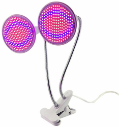 Lampa pentru cresterea plantelor de interior Flippy cap dublu nu emana caldura 290 leduri 2 culori prindere cu clips 46x11.5x9.2 cm 