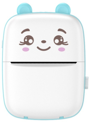 Mini Imprimanta Foto Portabila Flippy Incarcare USB Bluetooth Model Ursulet Alb Albastru 