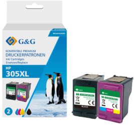 Pachet cartuse premium G&G HP 305XL 3YM61AE 3YM63AE HP305XL pentru DeskJet 2710 2720 2721 2722 2723 2724 Plus 4110 4120 4122 4130 Envy 