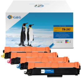 Pachet tonere premium G&G Brother TN 247 TN-247 TN247 pentru DCP L3510CDW L3550CDW HL L3210CW L3270CDW MFC L3730CDN L3770CDW 