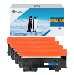 Pachet tonere premium G&G XL HP 117A CMYK pentru Color Laser 150a 150nw MFP 178nw 179fnw 