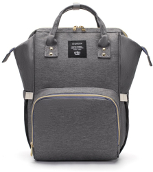 Rucsac Multifunctional pentru Mamici Flippy din Panza Oxford Compartimentare Multipla Impermeabil 43 x 18 x 26 cm Gri Inchis