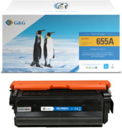 Toner Premium G&G 10.5K HP 655A Cyan CF451A HP655A pentru Color LaserJet Enterprise M652n M652dn M653dn M653x M681dh MFP M681f Flow 