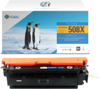 Toner Premium G&G 100 new 12.5K HP 508X Black CF360X HP508X pentru Color LaserJet Enterprise M552dn M553n M553dn M553x Flow MFP M577c 