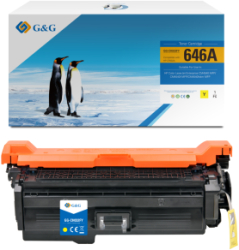 Toner Premium G&G 12.5K HP 646A Yellow CF032A HP646A pentru Color LaserJet Enterprise CM4540 MFP CM4540f CM4540fskm 