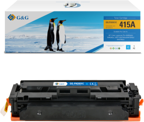 Toner Premium G&G 2.1K HP 415A Cyan W2031A HP415A pentru Color LaserJet Pro M454dn M454dw MFP M479dw M479fdn M479fdw M479fnw 