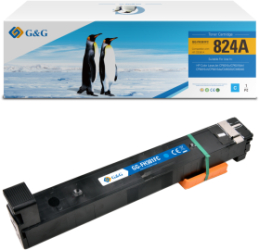 Toner Premium G&G 21K HP 824A Cyan CB381A HP824A pentru Color LaserJet CP6015dn CP6015xh CP6015de CM6030 CM6030f CM6040 CM6040f 