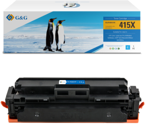 Toner Premium G&G 6K HP 415X Cyan W2031X HP415X pentru Color LaserJet Pro M454dn M454dw MFP M479dw M479fdn M479fdw M479fnw 