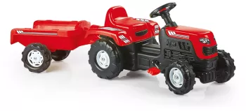 Tractor cu pedale si remorca Rosu 52x144x45 cm - DOLU