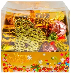 Globuri pom Craciun Aurii + roz 48 buc/set 