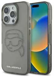 Husa pentru iPhone 16 Pro Max - Karl Lagerfeld IML Rhinestones KLHCP16XHKHDCELK - Karl Head 