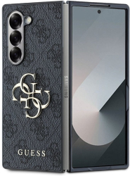 Husa pentru Samsung Galaxy Z Fold6 - Guess Leather 4G Metal Logo GUHCZFD64GMGGR - Black 