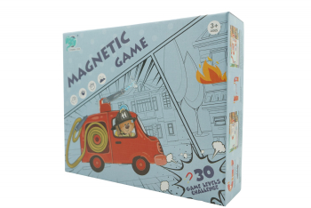 Joc educativ magnetic de interconectare micul pompier 15 nivele 9 carti pentru copii +3 ani multicolor 
